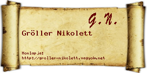 Gröller Nikolett névjegykártya
