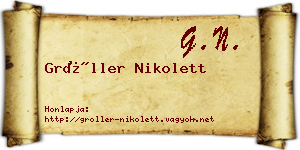 Gröller Nikolett névjegykártya